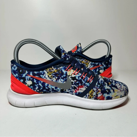 Nike Free Womens Running Shoes Size 6.5 RN 849810-406 Blue Mesh Trail 21 Box 7 - Picture 4 of 9